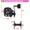 Baitcaster Fishing Reel, 300 Size  Baitcasting Reel, 17kg Max Drag, Freshwater & Saltwater Low Profile Casting Reel for Musky,