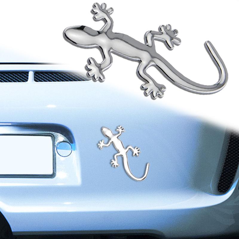 2/4Pcs 3D Gecko Lizard Car Sticker PVC Chromed Badge Emblem Decal Waterproof Reflective Stickers Auto Styling Decor Accessories