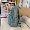 Plaid Student Schoolbag Women's Lightweight Large Capacity Backpack