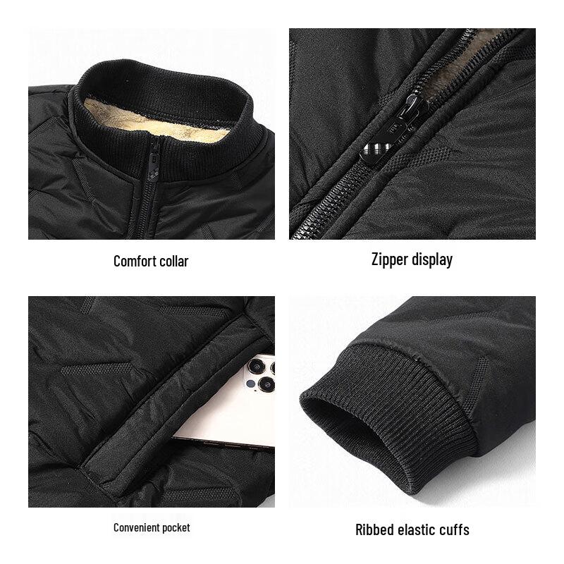 Maoren Men's Lamb Wool Lined Padded Winter Jacket