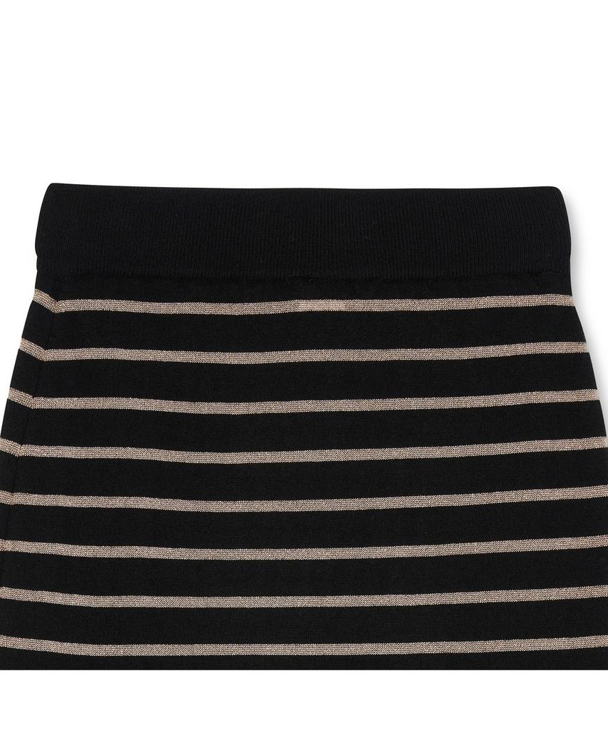 Iolo Metallic Stripe Skirt_Black