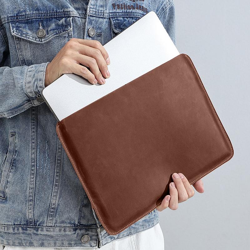 Étui de Protection pour Ordinateur Portable en Cuir PU Simple Étui de Protection Imperméable pour Tablette (12-16 Pouces)