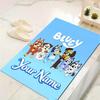 Custom 1Pc Bluey Cartoon Family Fun Flannel Personalized Rug Non Slip Floor Mat Soft Carpet for Living Bedroom Office Home Decor Gift