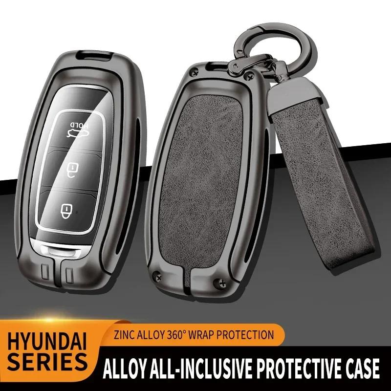 Zinc Alloy Car Key Case Cover Fob For Hyundai i30 Ix35 KONA Encino Solaris Azera Grandeur Ig Accent Santa Fe Palisade Key Shell