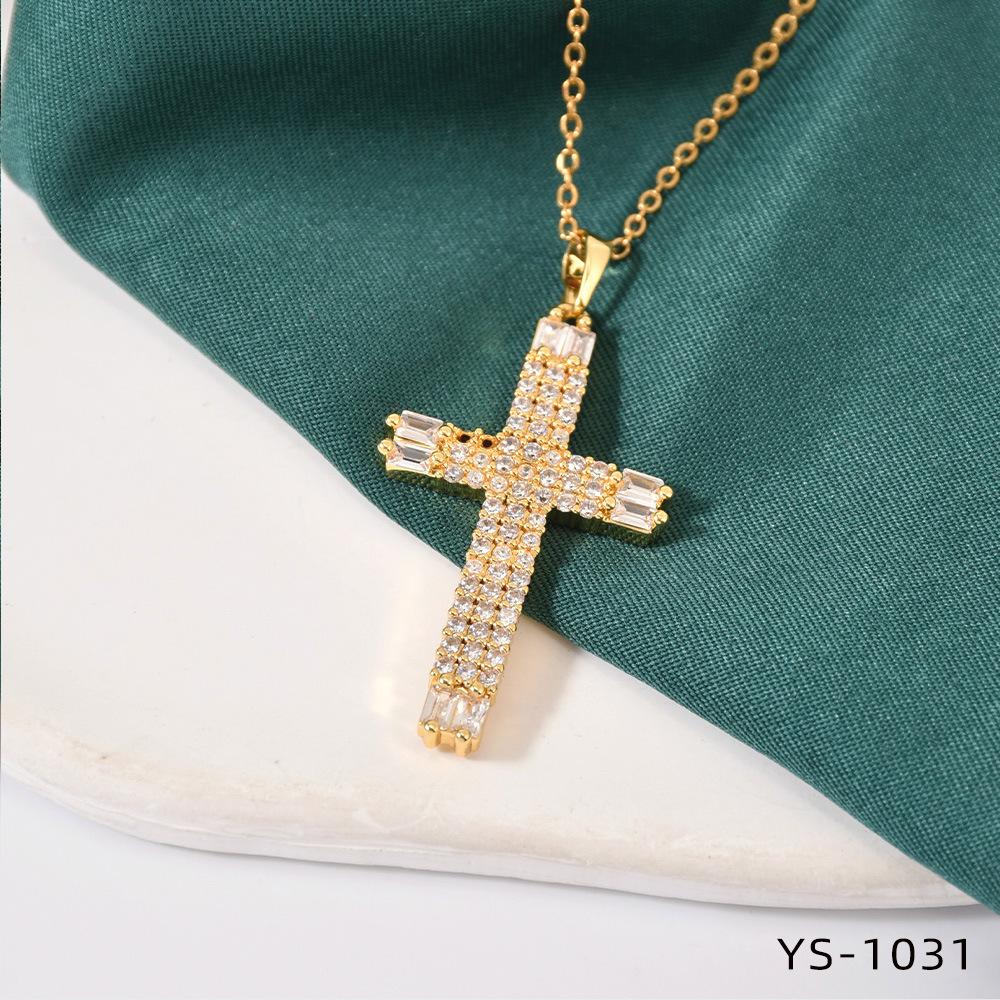 Fashion Trendy Titanium Steel Cross Necklace Women Luxury Versatile Accessory