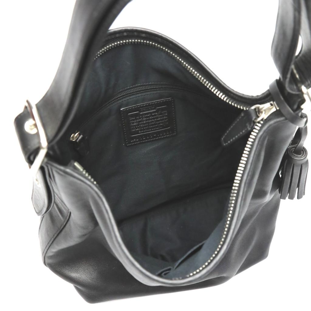 COACH Cafu Diagonal crossing Shoulder Bag leather black Women 19889 Used