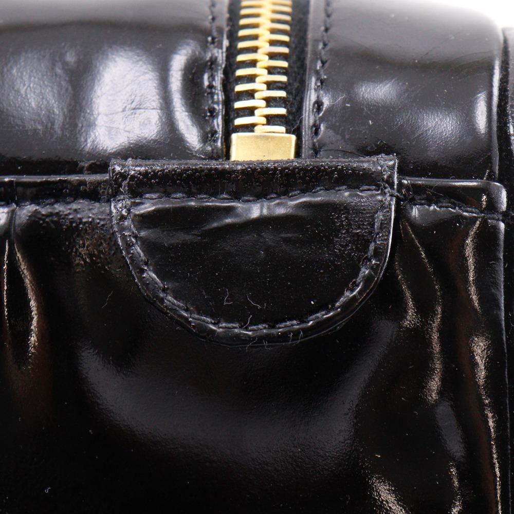 CHANEL COCO Mark Vanity A01998 Handbag Pouch black Patent leather Women Used