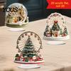 Christmas Atmosphere Table Ornament 2D Acrylic Ferris Wheel for Holiday Tree, Durable Transparent Craft Display Board, Decoration, Xmas Party Supplies