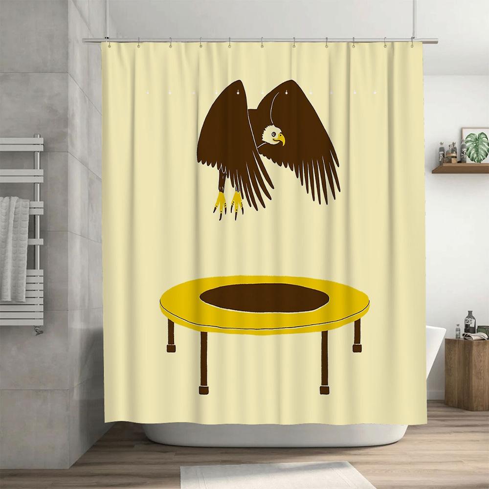 Unique Eagle Shower Curtain Wild Bird Nature Forest Bathroom Decor Set Waterproof Modern Farmhouse Home Textile Artistic Pattern