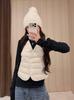 White goose down~ Popular slim-fitting and thin short down vest women's V-neck light and thin stacked down vest liner