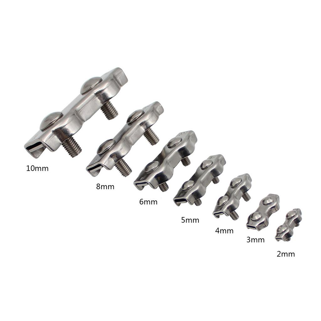 Stainless Steel Heavy Duty Locking Device Aircraft Wire Cord Double Clamp Buckle