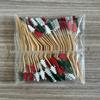 Colorful Christmas Tree Bamboo Toothpicks: Pine Tree Fruit & Decoration Picks, Disposable Skewers