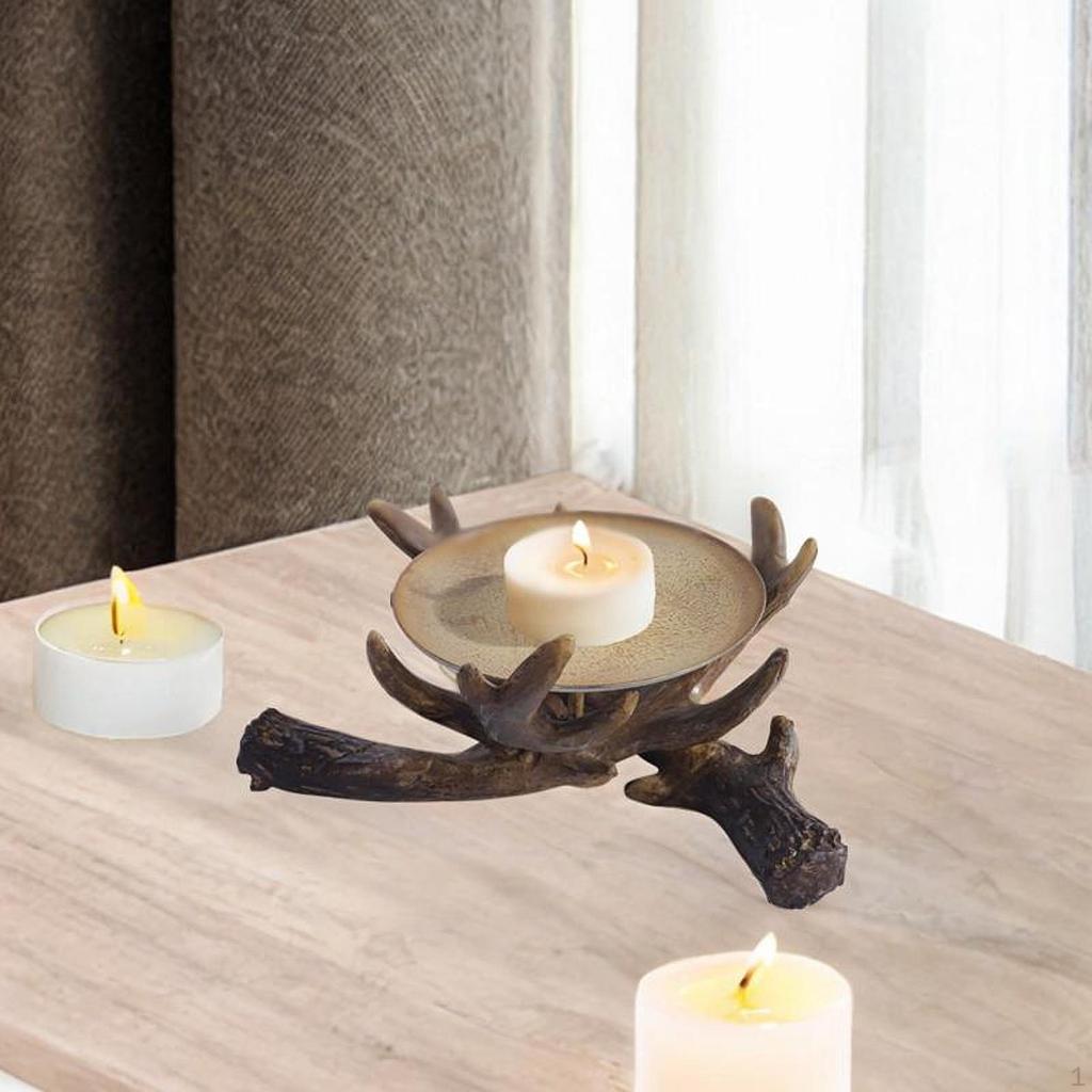 Deer Antler Candle Holder Farmhouse Decor Ornament Unique Candleholder for Bedroom Bar Living Room