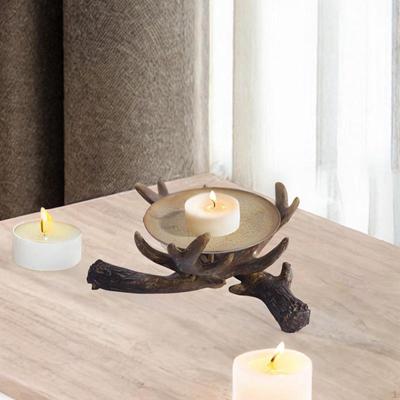 Deer Antler Candle Holder Farmhouse Decor Ornament Unique Candleholder for Bedroom Bar Living Room