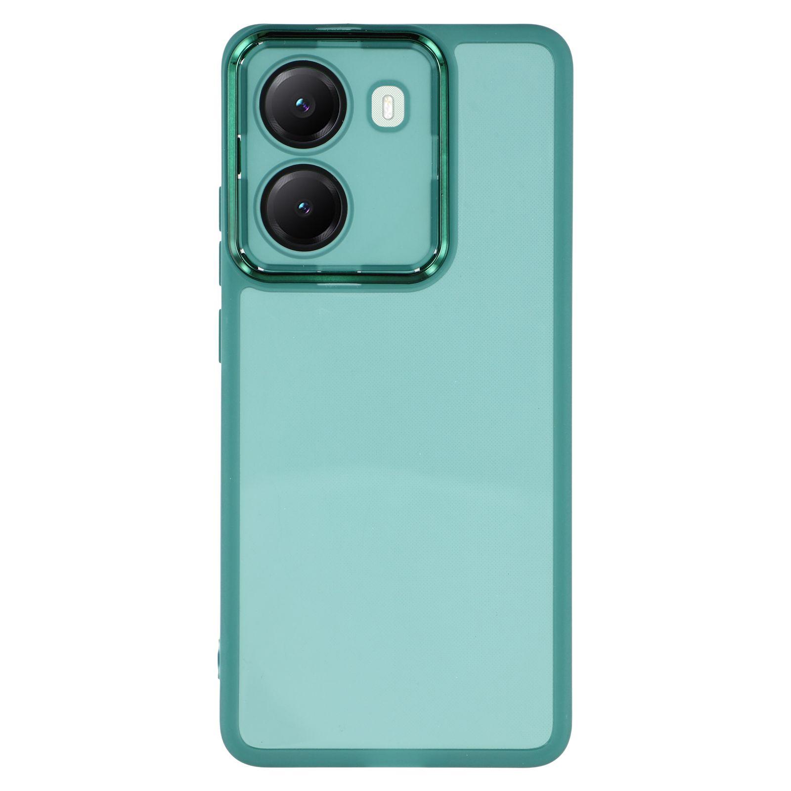 

Чохол для Xiaomi Poco X7 Pro 5G з гальванізованою рамкою камери, ТПУ чохол для телефону Transparent Army Green