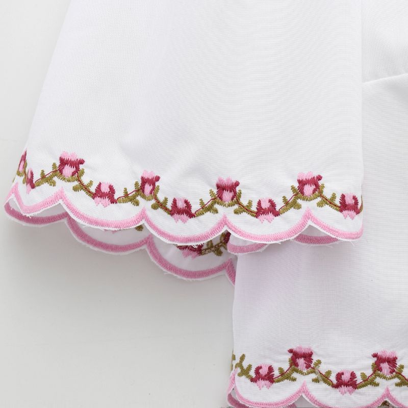 Kaslead New Arrival Women's Clothing Fashion Style Fashion All-Match Florals Embroider Poplin Tops 1281793
