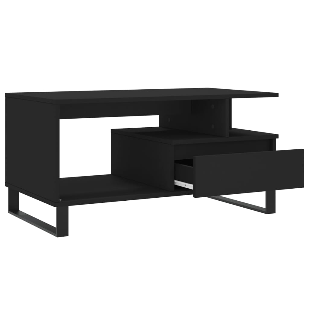 Coffee Table, Black 90x49x45 Cm, Wood-based Material