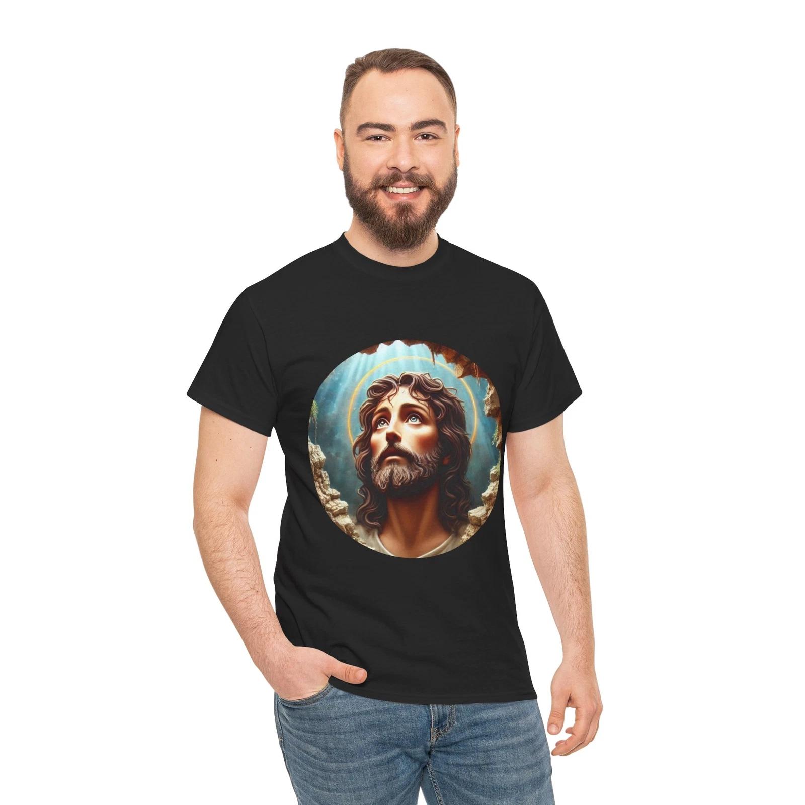 Religious Art the Cross Jesus Christ Faith T-Shirt Bible Religion Resurrection 4XL