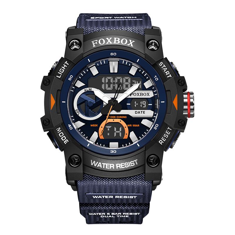 FOXBOX TOP New Digital Military mens watch Waterproof watches for men LED Quartz Sports mens wristwatch Relogios Masculino