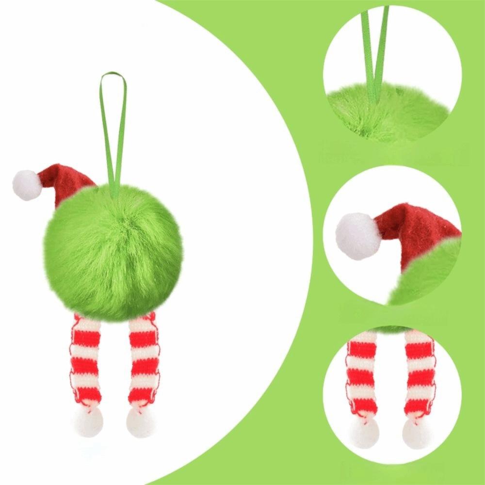 6cm Christmas Tree Decoration Ball Plush Christmas Hanging Decorations  New Year