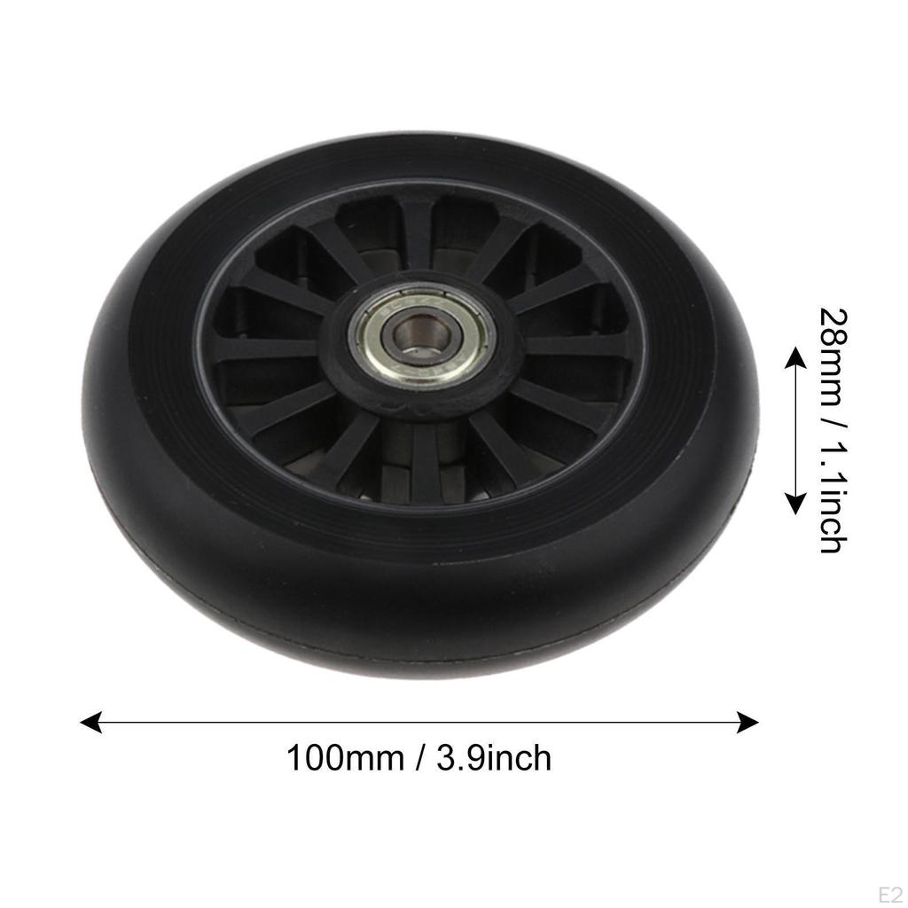 1 Pair 100mm PU Scooter Wheels for Outdoor Skating Kit