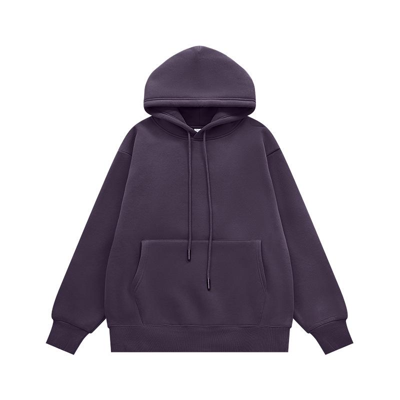 INF Unisex Plush Hoodie | 2024 Autumn/Winter Solid Color Trendy Casual Sweatshirt