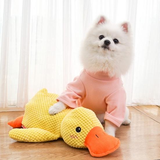 Uklidňující kachna Hračka pro psa Quack-Quack Kachna Plyšová hračka pískací kachna Interaktivní Žvýkací hračka Žvýkací štěně Žlutá kachna