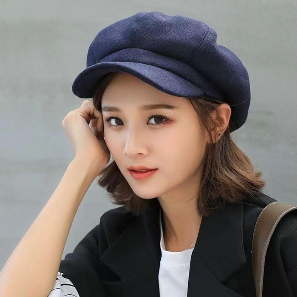 Solid Color British Berets Ear Protection Painter Caps Fashion Artist Hat  Winter