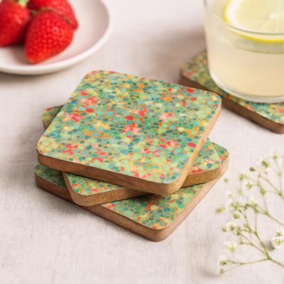 Drink Coasters Set of 4 Mediterranean Mosaic Tile