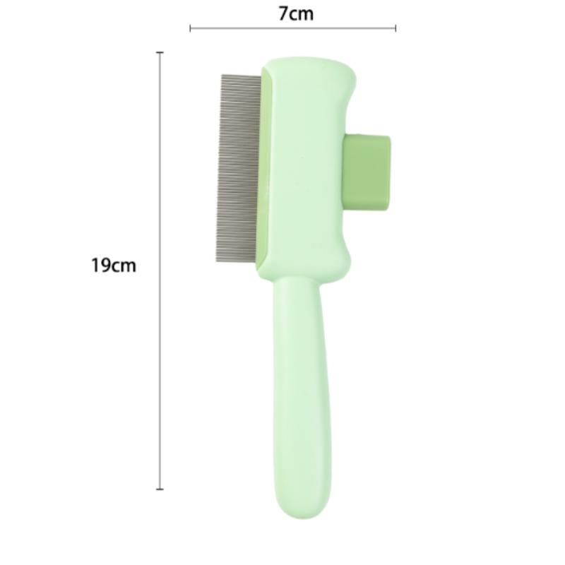 New Pet Comb for Cats & Dogs - Detangling Brush with Self-Cleaning Design, Anti-Shedding & Flea Removal Grooming Tool