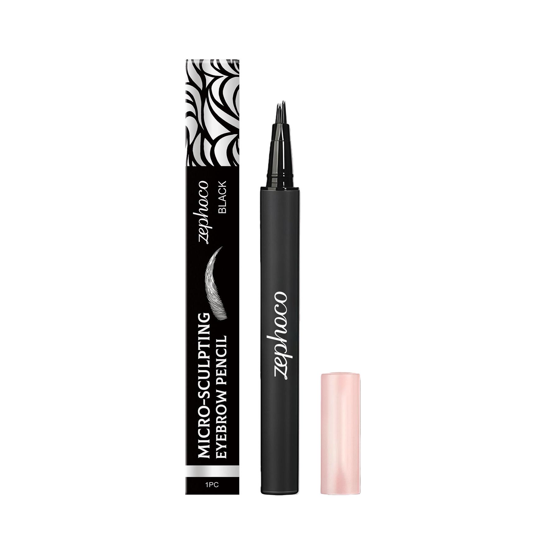 Zephoco Black Micro-Engraving Eyebrow Pencil for Natural, Smooth, 3D Wild Eyebrow Shape