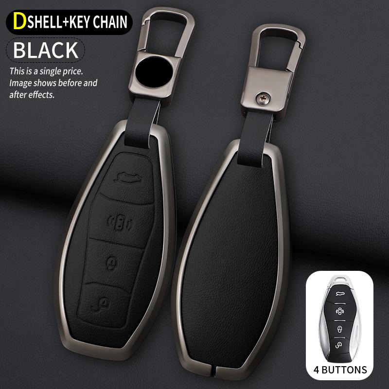 Fit For Hongqi H5 Hs5 H6 Series H9 Series Hq9 Hs3 Metal Genuine Leather Full Package Keycase Personalized Key Ring Protective Cover