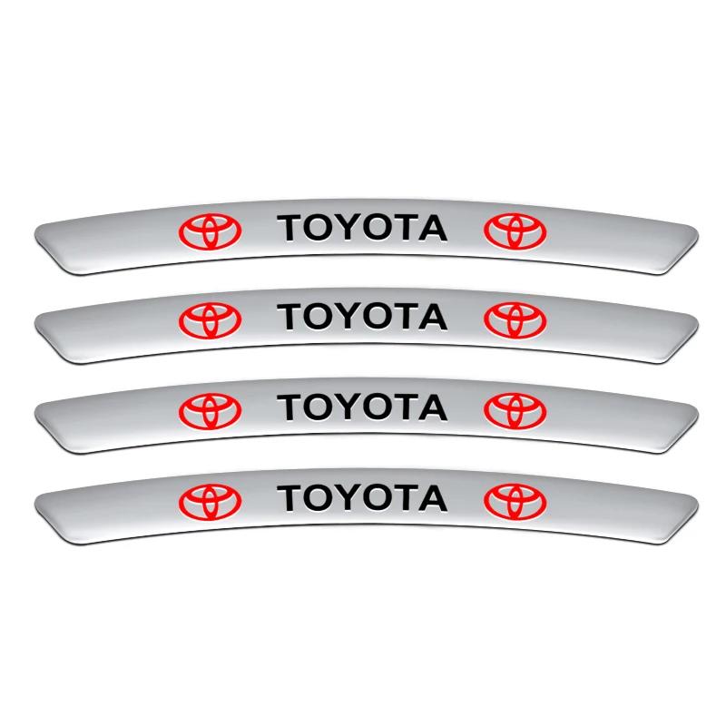 4Pcs Reflective Wheel Eyebrow Car Wheel Hub Stickers For Toyota TRD Gazoo Racing Corolla Yaris Chr Auris Rav4 Prius Prado Verso