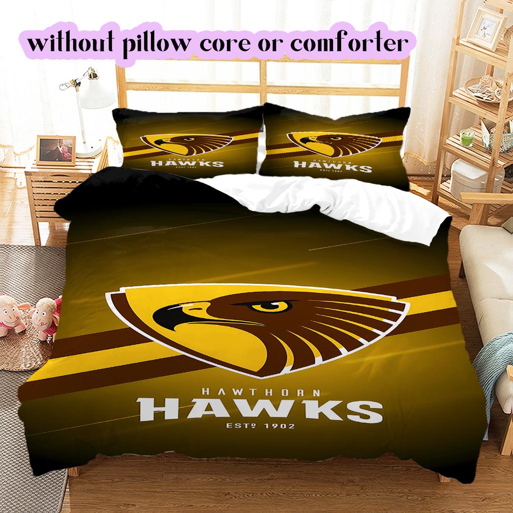 football Logo Pattern Bedding Quilt Set Quilt Cover Pillowcase Home Decoration Birthday Gift (1*duvet cover+ 2*pillowcase, without core)