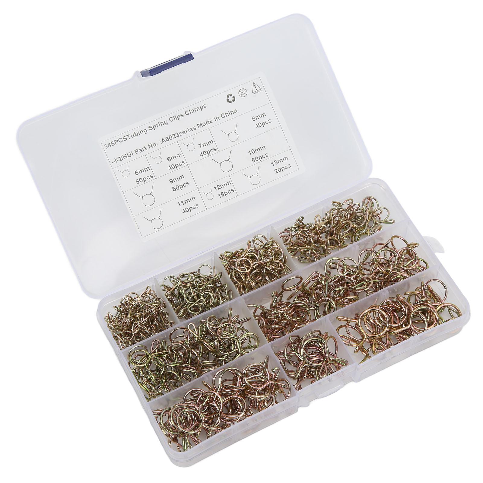 

345 шт. Набор пружинных зажимов для топливных шлангов и трубок, 9 размеров для мотоциклов, квадроциклов, лодок