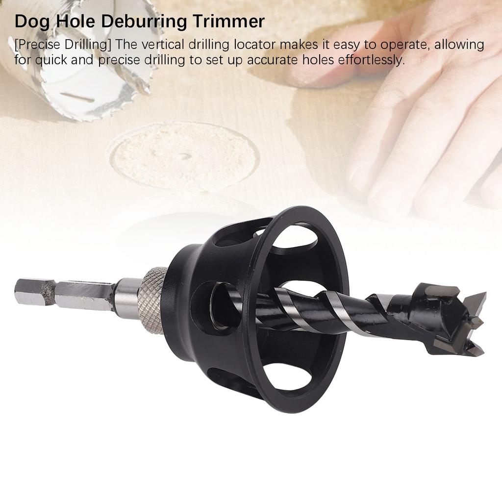 Dog Hole Drill Bit Kit Dog Hole Chamfer Tool Set 19mm Drill Bit Vertical Drilling Locator Bench Dog Hole Chamfer Reamer Tool