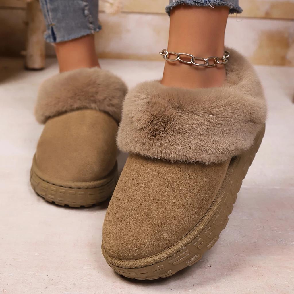 Fashion Women Fluffy Plush Slippers Fashion Winter Snow Boots Indoor Comfortable Home Shoes Women Comfortable High Quality Boots Women