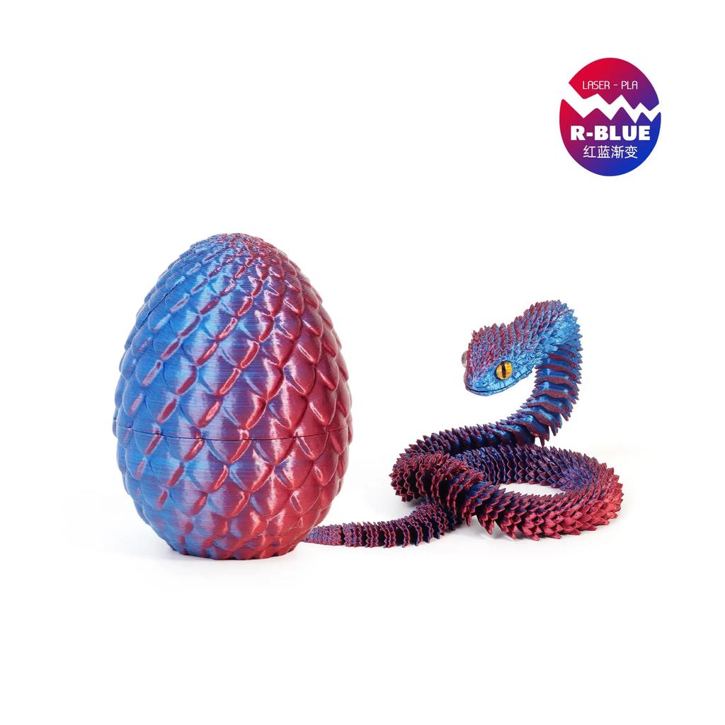 New 3D Printed Gem Snake Egg Dragon Home Decoration Rotatable Articulated Crystal Snake for Kid Gifts Toys Desktop Ornaments