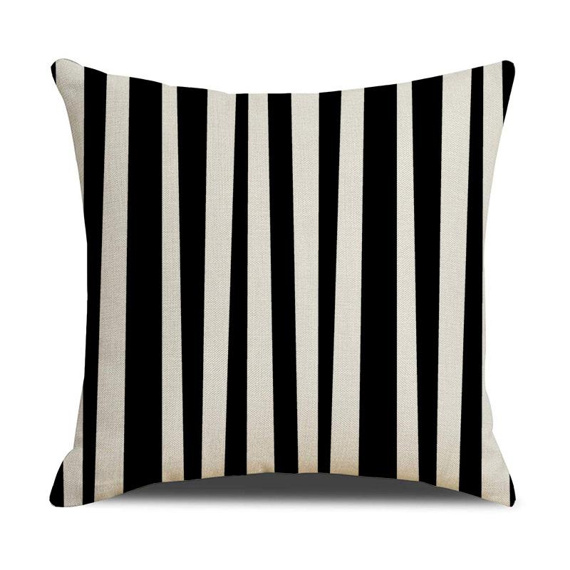 Новая абстрактная линия Наволочка Черно-белая зебра Гостиная Офис Диван Наволочка 45 * 45Cm-linen (excluding pillow core)
