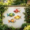 4 Stuks Houten Vissen Strand Muurdecoratie Nautische Kust Muursculptuur Oceaan Tropische Vissen Hangende Muurkunst voor Meerhuis Badkamer Terras Schutting Zwembad Decor