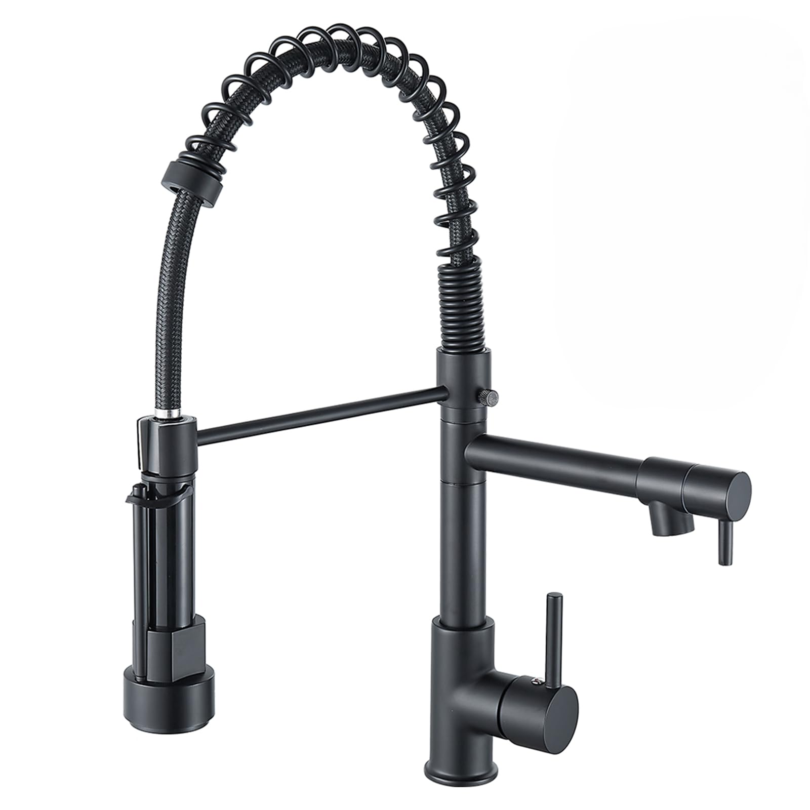

Cooltens Kitchen Single Lever Shower Mixer Extendable Rotating Foaming Hot and Cold 2 Spray Modes Faucet, Black, Tap, Hose, 360° Pull-Down Spray, чёрный