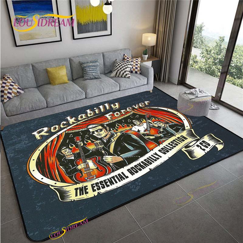 

Retro Rockabilly Hip Hop Music Kitchen Corridor Rug Carpet for Living Room Bedroom Floor Mat Large Non-slip Kitchen Rug Alfombra 40x60cm