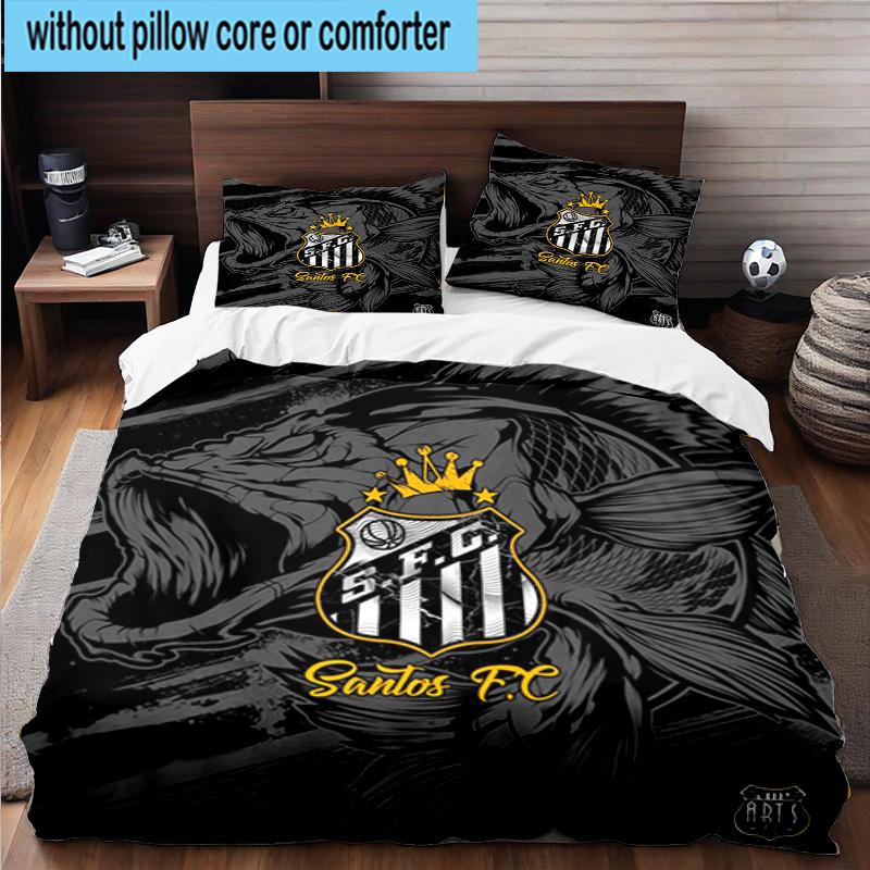 3pcs Powerful Football Crest Design Printed Bedding Set Duvet Cover Closure Includes 1 Duvet Cover & 2 Pillowcases Bedding Sets Home Decor Gifts