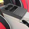 Arm Rest Cover for Car Waterproof PU Leather Armrest Box Mat with Cup Holder Armrest Box Pad Side Storage Pocket Accessories