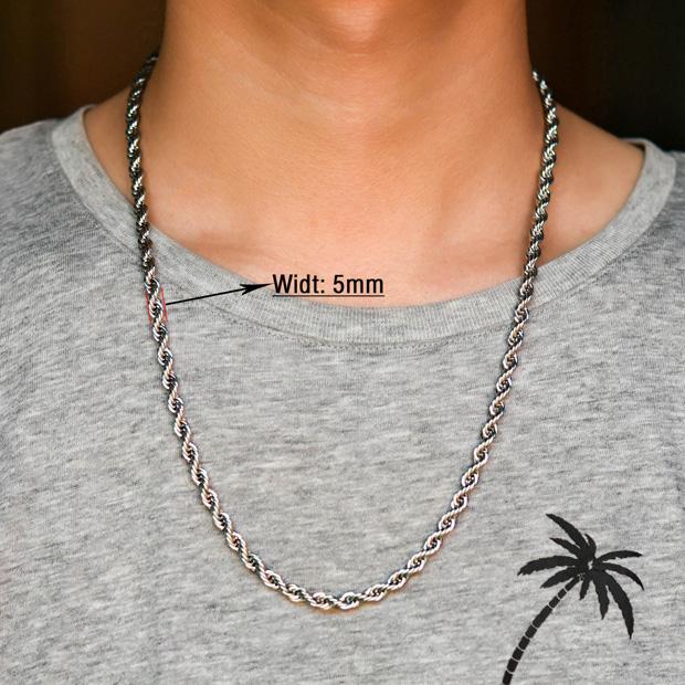 2/3/4/5/6mm Breite gedrehte Seilkette Halskette Edelstahl Choker für Damen Herren Metall Schmuckzubehör 5 Farben 16 bis 30 Zoll