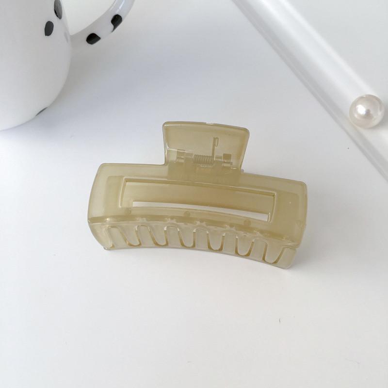 Stylish 8cm Pc Material Jelly Color Hair Claw Clip With Simple Geometric Design