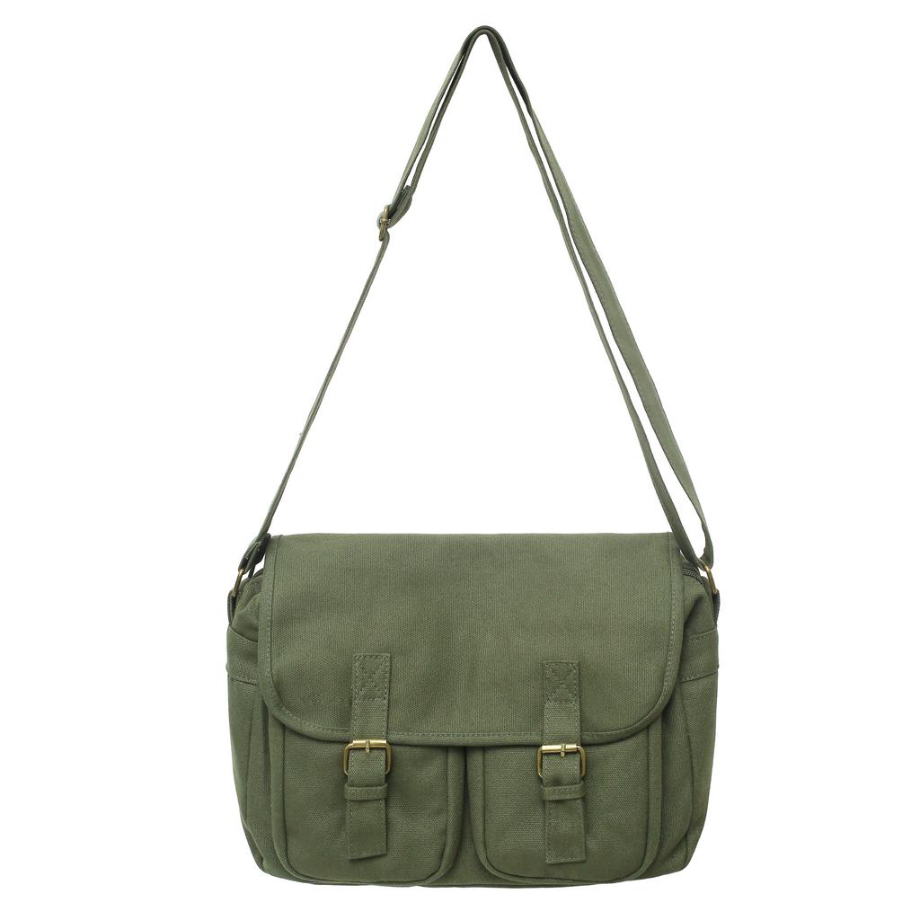 მარტივი ვინტაჟური მესენჯერი მხრის ჩანთა, უნისექსის მსუბუქი ბალთით დეკორი მხრის ჩანთა, რეტრო შემთხვევითი კვადრატული ტილოს ჩანთა სკოლისთვის