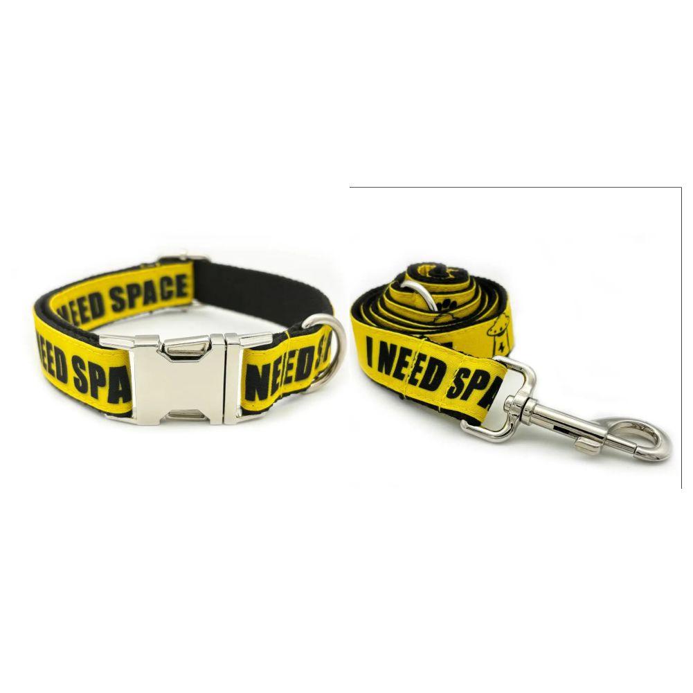 Personalized Pet Collar Warning Sign DO NOT PET I Need Space Custom Puppy Cat Name ID Tag Adjustable Basic Dog Collars 7