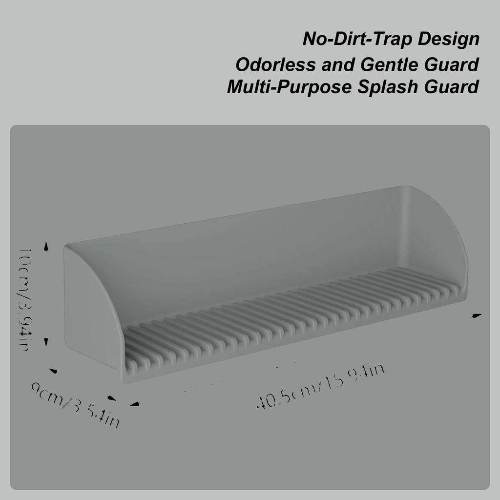 Kids Bathtub Splash Guard Toy Tray Organizer with Suction Cups Silicone Bathtub Splash Guard Shower Toy Holder for Tub Bathroom