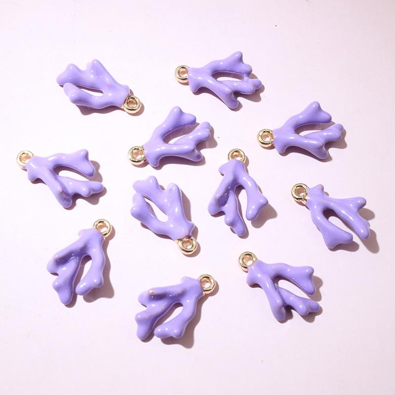 20pcs 16x10x5mm 3D Enamel Coral Charms Pendant Alloy Metal DIY Jewelry Making Accessories for Bracelet Earrings Necklace